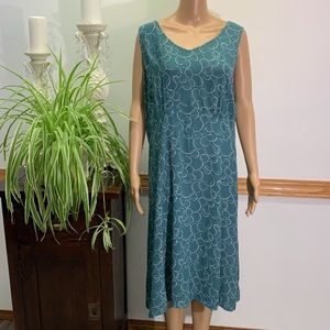 Eddie Bauer Teal Sleeveless V-Neck Midi Dress